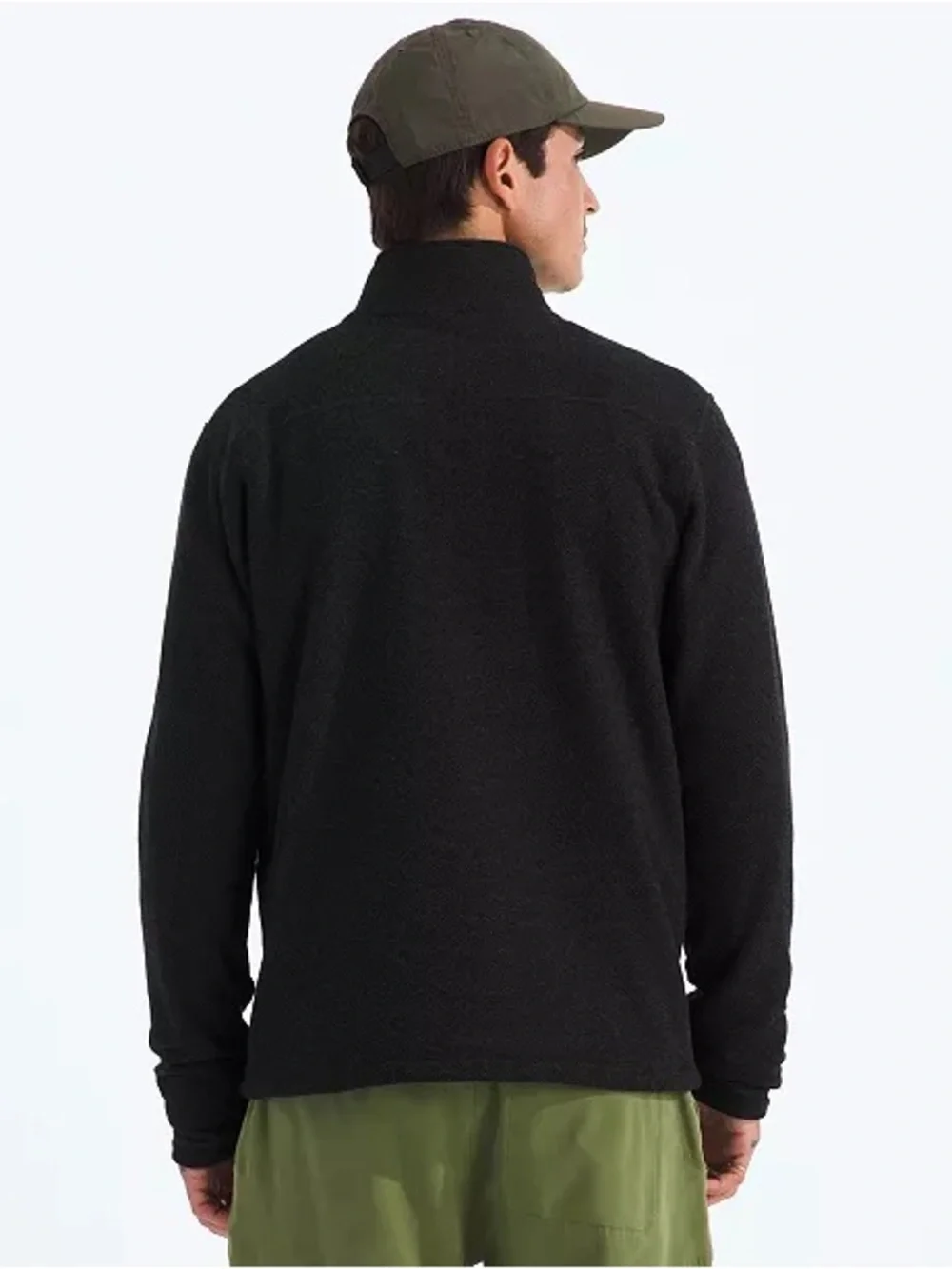 NWOT The North Face Men's Textured Black Half-Zip Fleece Pullover